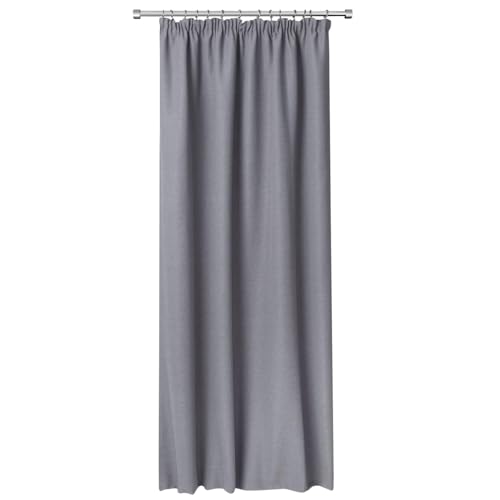 Rollmayer Fenstervorhang Vorhang mit Uniwersalband MELO (C1 Kaffee-Schwarzgrau, 140x260 BxH). Blickdicht Gardinen für Schlafzimmer, Kinderzimmer, Wohnzimmer, Fensterdekoration, Hochwertiger Vorhang von Rollmayer