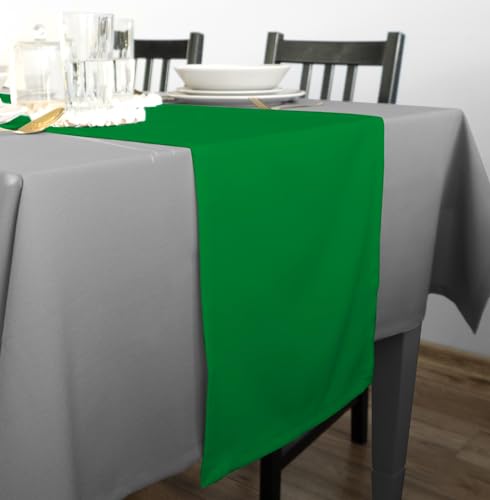 Rollmayer Hochwertiger Tischläufer Tischwäsche Uni einfarbig Pflegeleicht Kollektion Vivid, Farbe & Größe wählbar (Grün 25, 30x100cm) von Rollmayer