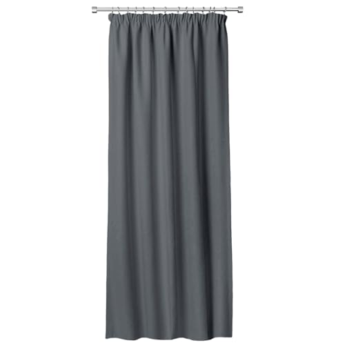 Rollmayer LuxShade Exklusiv Verdunkelungsvorhang Universalband (Graphit, B140xH260) – Moderner Thermovorhang, Blickdicht, pflegeleicht & langlebig, 1 Stück von Rollmayer