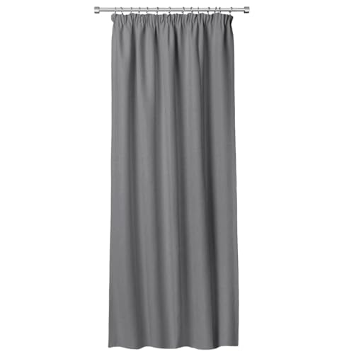 Rollmayer LuxShade Exklusiv Verdunkelungsvorhang Universalband (Stein Grau, B140xH260) – Moderner Thermovorhang, Blickdicht, pflegeleicht & langlebig, 1 Stück von Rollmayer