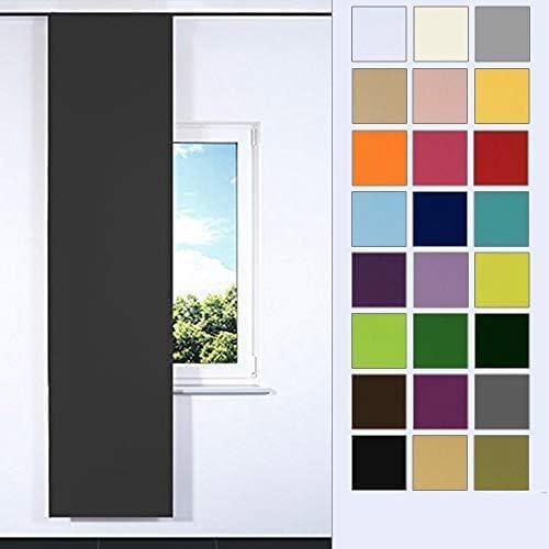 Rollmayer SCHIEBEVORHANG FLACHENVORHANG SCHIEBEPANEL SCHIEBEGARDINE Vorhang RAUMTEILER 60 x 200 cm Kollektion Vivid (Dunkel Grafit 61, Tunnel) von Rollmayer