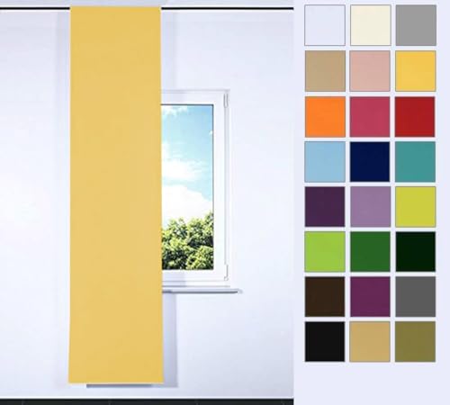 Rollmayer SCHIEBEVORHANG FLACHENVORHANG SCHIEBEPANEL SCHIEBEGARDINE Vorhang RAUMTEILER 60 x 245 cm Kollektion Vivid (Gelb 5, Tunnel) von Rollmayer