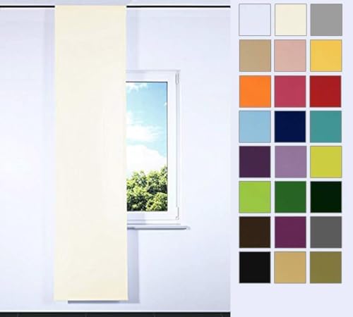 Rollmayer SCHIEBEVORHANG FLACHENVORHANG SCHIEBEPANEL SCHIEBEGARDINE Vorhang RAUMTEILER 60 x 200 cm Kollektion Vivid (Ecru 2, Klettband + Paneelwagen) von Rollmayer