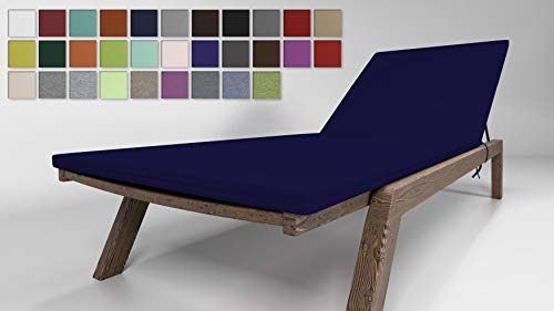 Rollmayer Sitzkissen für Sonnenliege Auflage Polster für Gartenliege Liegestuhl Strandliege Kollektion Vivid (Dunkel Blau 16, 190x54x4cm - 1 Stück) von Rollmayer