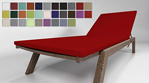 Rollmayer Sitzkissen für Sonnenliege Auflage Polster für Gartenliege Liegestuhl Strandliege Kollektion Vivid (Rot 12, 190x54x4cm - 1 Stück) von Rollmayer