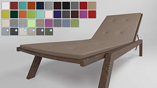 Rollmayer Sitzkissen für Sonnenliege mit Steppung Auflage Polster für Gartenliege Liegestuhl Strandliege Kollektion Vivid (Beige 3, 190x54x4cm - 2er Set) von Rollmayer