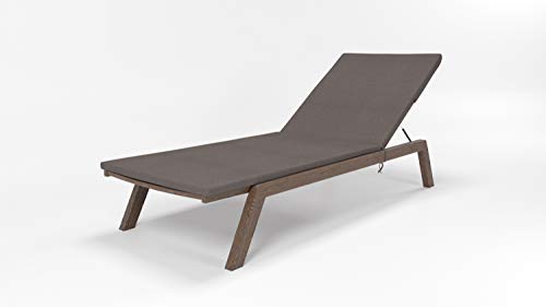 Rollmayer Sitzkissen wasserdicht und regenfest für Sonnenliege Auflage Polster für Gartenliege Liegestuhl Strandliege Kollektion Velvet (Braun 273, 190x54x4cm - 1 Stück) von Rollmayer