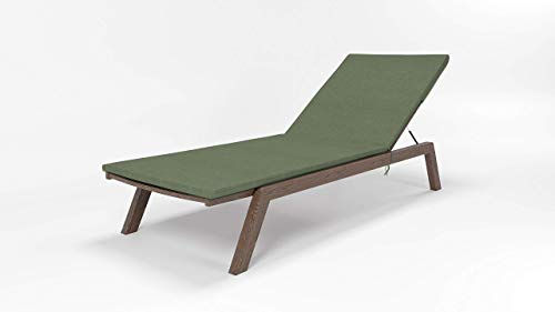 Rollmayer Sitzkissen wasserdicht und regenfest für Sonnenliege Auflage Polster für Gartenliege Liegestuhl Strandliege Kollektion Velvet (Olivgrün 21, 190x54x4cm - 1 Stück) von Rollmayer