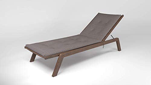 Rollmayer Sitzkissen wasserdicht und regenfest für Sonnenliege mit Steppung Auflage Polster für Gartenliege Liegestuhl Strandliege Kollektion Velvet (Braun 273, 190x54x4cm - 1 Stück) von Rollmayer