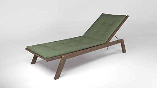 Rollmayer Sitzkissen wasserdicht und regenfest für Sonnenliege mit Steppung Auflage Polster für Gartenliege Liegestuhl Strandliege Kollektion Velvet (Olivgrün 21, 190x54x4cm - 2er Set) von Rollmayer