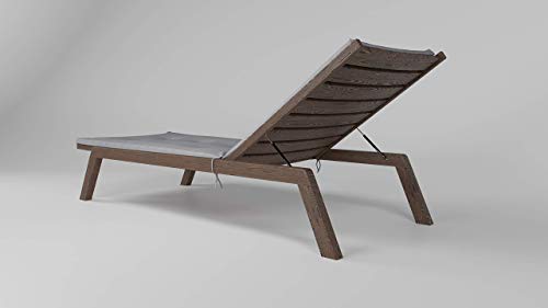 Rollmayer Sitzkissen wasserdicht und regenfest für Sonnenliege mit Steppung Auflage Polster für Gartenliege Liegestuhl Strandliege Kollektion Velvet (Hellgrau 218, 190x54x4cm - 2er Set) von Rollmayer