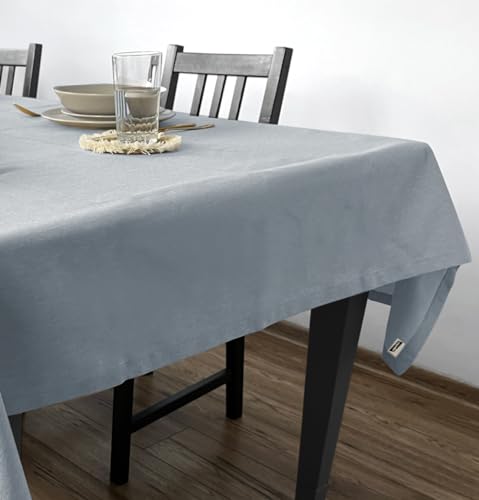 Rollmayer Tischdecke Tischtuch Tischwäsche Gastronomie Kollektion Velvet Uni einfarbig pflegeleicht waschbar (Hellgrau 218, 110x110cm) von Rollmayer