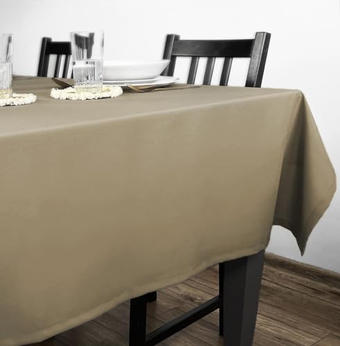 Rollmayer Tischdecke Tischtuch Tischwäsche Gastronomie Kollektion Vivid Uni einfarbig pflegeleicht waschbar(Beige 3, 130x180cm) von Rollmayer