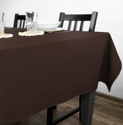 Rollmayer Tischdecke Tischtuch Tischwäsche Gastronomie Kollektion Vivid Uni einfarbig pflegeleicht waschbar(Braun 28, 120x160cm) von Rollmayer