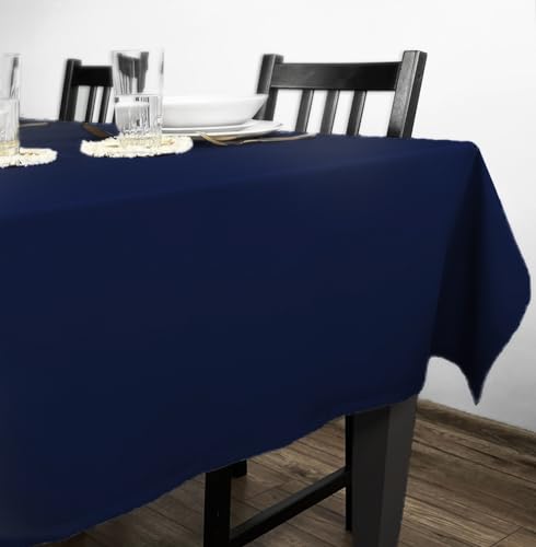 Rollmayer Tischdecke Tischtuch Tischwäsche Gastronomie Kollektion Vivid Uni einfarbig pflegeleicht waschbar(Dunkel Blau 16, 120x220cm) von Rollmayer