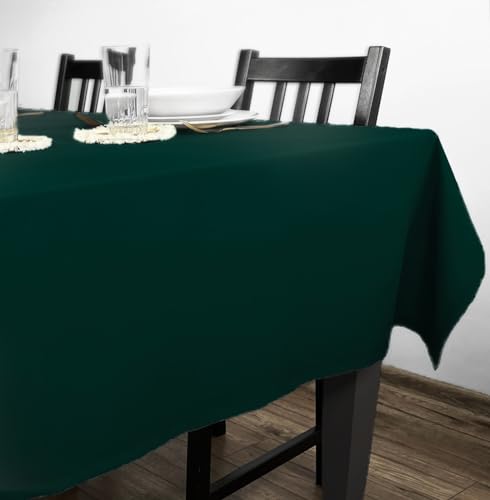 Rollmayer Tischdecke Tischtuch Tischwäsche Gastronomie Kollektion Vivid Uni einfarbig pflegeleicht waschbar zur Auswahl, Produkt für den täglichen Gebrauch (Flaschengrün 26, 140x220cm) von Rollmayer
