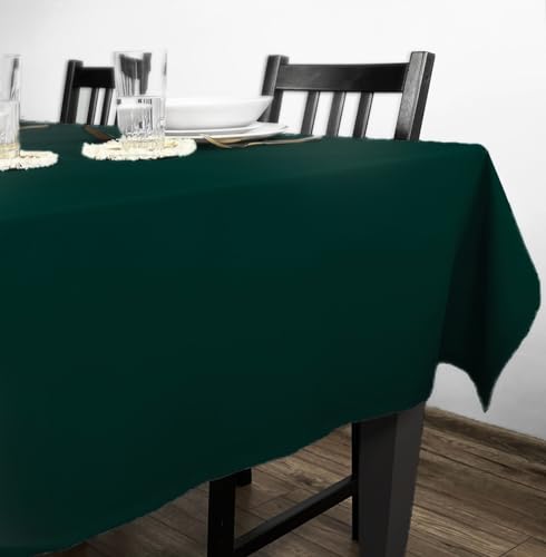 Rollmayer Tischdecke Tischtuch Tischwäsche Gastronomie Kollektion Vivid Uni einfarbig pflegeleicht waschbar (Flaschengrün 26, 140x240cm) von Rollmayer