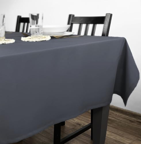 Rollmayer Tischdecke Tischtuch Tischwäsche Gastronomie Kollektion Vivid Uni einfarbig pflegeleicht waschbar zur Auswahl, Produkt für den täglichen Gebrauch(Grafit 33, 140x250cm) von Rollmayer