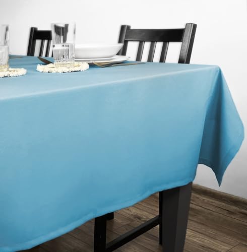 Rollmayer Tischdecke Tischtuch Tischwäsche Gastronomie Kollektion Vivid Uni einfarbig pflegeleicht waschbar zur Auswahl, Produkt für den täglichen Gebrauch(Himmelblau 14, 100x100cm) von Rollmayer