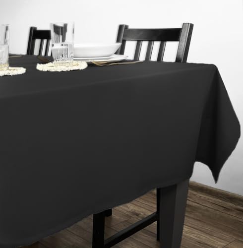 Rollmayer Tischdecke Tischtuch Tischläufer Tischwäsche Gastronomie Kollektion Vivid Uni einfarbig pflegeleicht waschbar (Schwarz 34, 140x260cm) von Rollmayer
