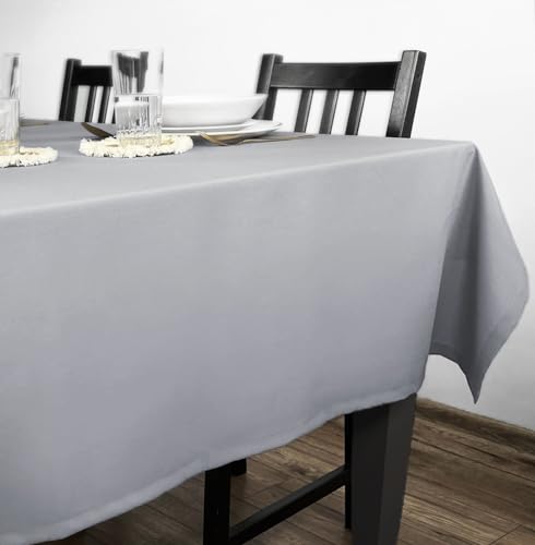 Rollmayer Tischdecke Tischtuch Tischwäsche Gastronomie Kollektion Vivid Uni einfarbig pflegeleicht waschbar(Silbergrau 31, 140x250cm) von Rollmayer