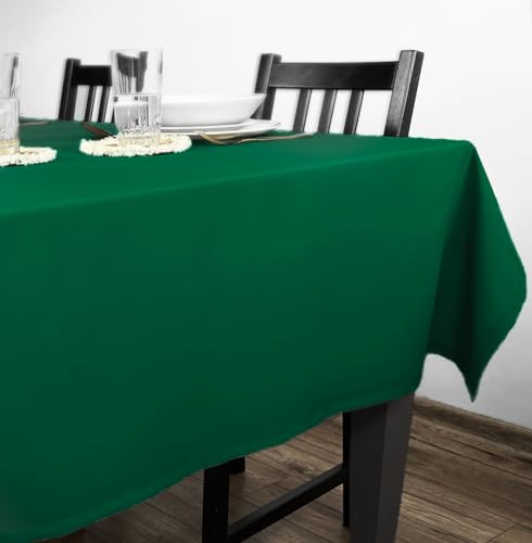 Rollmayer Tischdecke Tischtuch Tischläufer Tischwäsche Gastronomie Kollektion Vivid Uni einfarbig pflegeleicht waschbar (Smaragdgrün 46, 140x250cm) von Rollmayer