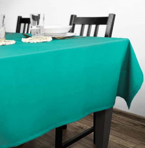 Rollmayer Tischdecke Tischtuch Tischläufer Tischwäsche Gastronomie Kollektion Vivid Uni einfarbig pflegeleicht waschbar (Türkis 17, 130x180cm) von Rollmayer