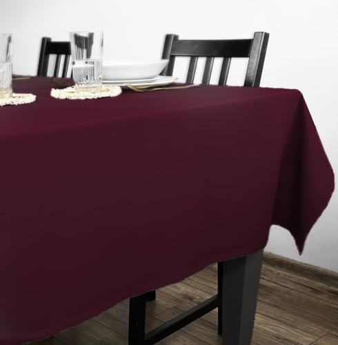 Rollmayer Tischdecke Tischtuch Tischwäsche Gastronomie Kollektion Vivid Uni einfarbig pflegeleicht waschbar(Weinrot 13, 110x110cm) von Rollmayer