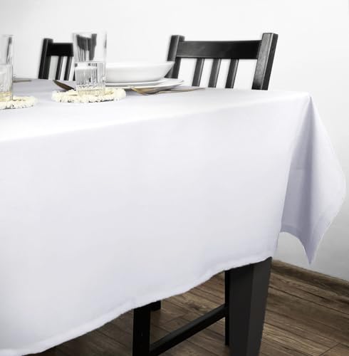 Rollmayer Tischdecke Tischtuch Tischwäsche Gastronomie Kollektion Vivid Uni einfarbig pflegeleicht waschbar 21 Farben zur Auswahl, Produkt für den täglichen Gebrauch(Weiß 1, 140x180cm) von Rollmayer
