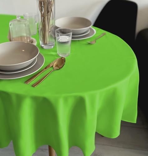 Rollmayer Tischdecke Tischtuch Tischwäsche Gastronomie Kollektion Vivid Uni einfarbig pflegeleicht waschbar(Seladongrün 24, Oval 120x220cm) von Rollmayer