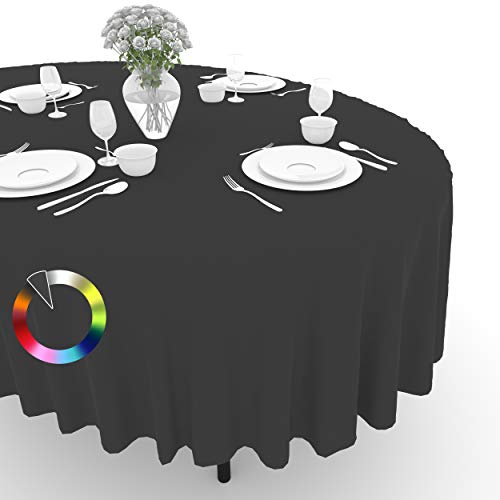 Rollmayer Tischdecke Tischtuch Tischwäsche Gastronomie Kollektion Vivid Uni einfarbig pflegeleicht waschbar(Dunkel Grafit 61, Oval 120x260cm) von Rollmayer