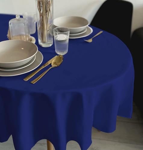 Rollmayer Tischdecke Tischtuch Tischwäsche Gastronomie Kollektion Vivid Uni einfarbig pflegeleicht waschbar(Kornblume Farbe 15, Oval 120x220cm) von Rollmayer