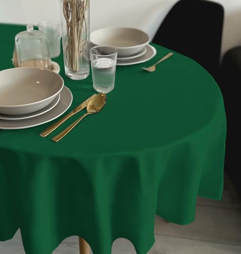 Rollmayer Tischdecke Tischtuch Tischwäsche Gastronomie Kollektion Vivid Uni einfarbig pflegeleicht waschbar(Smaragdgrün 46, Oval 120x260cm) von Rollmayer