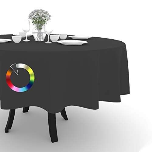 Rollmayer Tischdecke Tischtuch Tischwäsche Gastronomie Kollektion Vivid Uni einfarbig pflegeleicht waschbar(Dunkel Grafit 61, Rund Ø 100cm) von Rollmayer