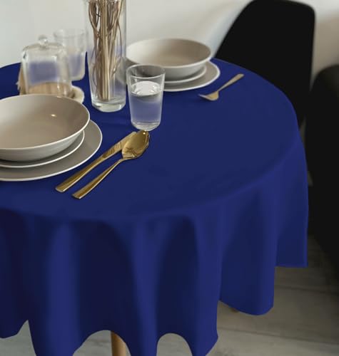 Rollmayer Tischdecke Tischtuch Tischwäsche Gastronomie Kollektion Vivid Uni einfarbig pflegeleicht waschbar 21 Farben zur Auswahl, Produkt für den täglichen Gebrauch(Kornblume Farbe 15, Rund Ø 140cm) von Rollmayer
