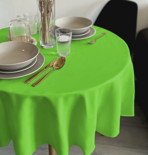 Rollmayer Tischdecke Tischtuch Tischwäsche Gastronomie Kollektion Vivid Uni einfarbig pflegeleicht waschbar(Seladongrün 24, Rund Ø 140cm) von Rollmayer