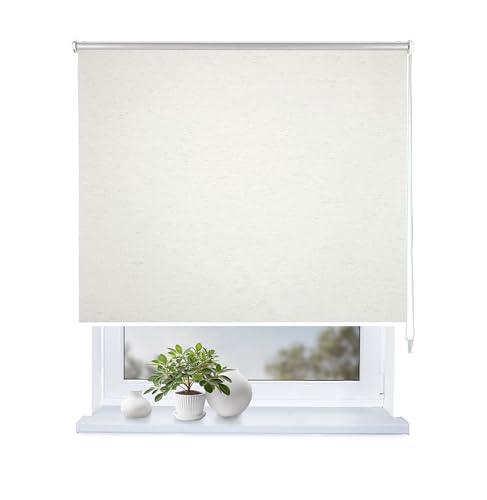 Rollmayer Verdunklungsrollo Thermorollo mit Bohren, Seitenzugrollo Thermo Rollo fur Fenster und Tur (Thermo-Sand,150x150 cm (BxH)) von Rollmayer