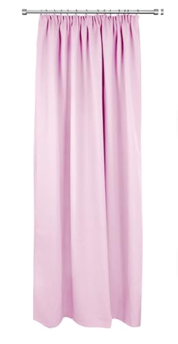 Rollmayer Hochwertig Vorhänge mit Bleistift Kollektion Vivid (Pastellrosa 50, 135x150 cm - BxH - 2 er Pack) Blickdicht Uni einfarbig Gardinen Schal für Schlafzimmer von Rollmayer