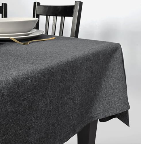 Rollmayer Hersteller abwaschbar Tischdecke Wasserabweisend/Lotuseffekt (Melange Aschgrau 20, 150x400cm) Leinenoptik Tischtuch mit pflegeleicht Fleckschutz, Rechteckig, 4 Farbe & Größe wählbar von Rollmayer