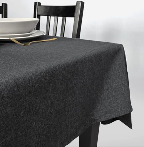 Rollmayer Hersteller abwaschbar Tischdecke Wasserabweisend/Lotuseffekt (Melange Grau 68, 150x240cm) Leinenoptik Tischtuch mit pflegeleicht Fleckschutz, Rechteckig, 4 Farbe & Größe wählbar von Rollmayer