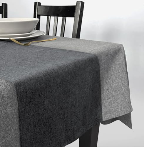 ROLLMAYER abwaschbar Tischläufer Wasserabweisend / Lotuseffekt (Melange Aschgrau 20, 40x180cm) Leinenoptik Tischtuch mit pflegeleicht Fleckschutz, Rechteckig, Farbe & Größe wählbar von Rollmayer