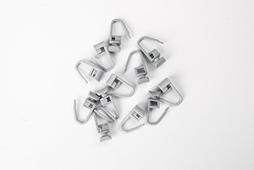 Rollmayer glänzend einläufig Gardinenschiene aus Aluminium (10 x Silber Faltenlegehaken) Deckenbefestigung mit SMART-KLICK Montage, Innenlaufschiene für Vorhänge von Rollmayer