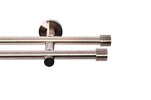 Zubehör für Gardinenstange/Vorhangstange Ø16mm, 1-läufig oder 2-läufig (Gold Trägern 2-läufig - Ø16mm Wandbefestigung) von Rollmayer