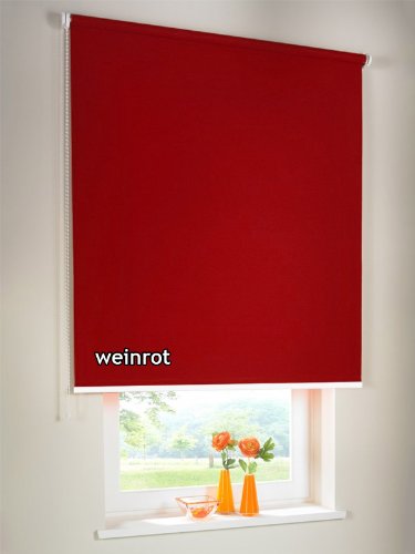 Verdunkelungsrollo Seitenzugrollo Kettenzugrollo Rollo Verdunkelung 135 x 220 cm / 135x220 cm weinrot - Bedienseite links von Rolloworld