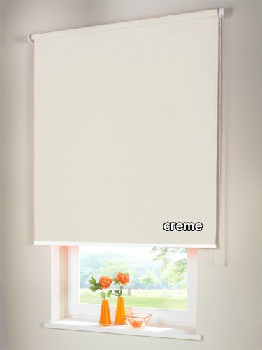 Verdunkelungsrollo Seitenzugrollo Kettenzugrollo Rollo Verdunkelung 180 x 200 cm / 180x200 cm creme - Bedienseite rechts von Rolloworld