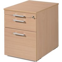 Rollcontainer Lissabon mit Hängeregister, HxBxT 566 x 600 x 430 mm, Kunststoffschübe, Buche von Jungheinrich PROFISHOP