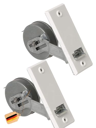 Rollwin 2x Rolladen Gurtwickler Unterputz 105mm Lochabstand - aus Deutschland - mit Gurtwickler Abdeckung Weiß - ohne Gurt - für 23mm Rolladengurt geeignet - Rollo Wickler mit Abdeckblende von Rollwin