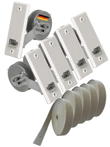 Rollwin 5x Rolladen Gurtwickler Unterputz 135mm Lochabstand - mit 7m Gurt 23mm Rolladengurt - aus Deutschland - mit Gurtwickler Abdeckung Weiß Rollo Wickler mit Abdeckblende Rollladen Aufwickler Rollwin 5x Rolladen Gurtwickler Unterputz 135mm Lochabstand - mit 7m Gurt 23mm Rolladengurt - aus Deutschland - mit Gurtwickler Abdeckung Weiß Rollo Wickler mit Abdeckblende Rollladen Aufwickler von Rollwin