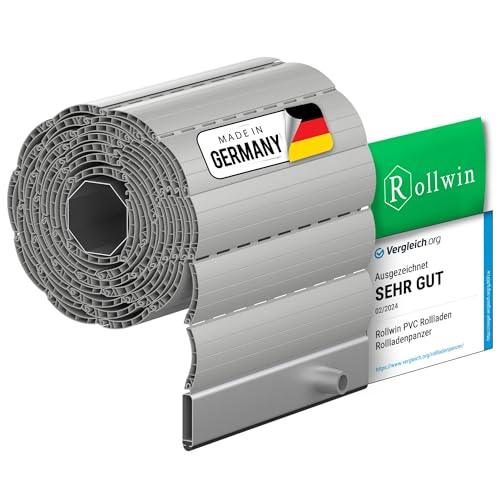 Rollwin Rollladen GRAU - PVC Rolladen nach Maß - Mini & Maxi Profil Kunststoff Lamellen Hohlkammer PVC Rollo aus Deutscher Produktion SELBST KONFIGURIEREN »» von Rollwin