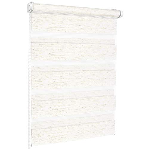 ROLLMAXXX Duo-rollo Doppelrollo Klemmfix ohne Bohren (100 x 150 cm, beige Melange) von Rollmaxxx